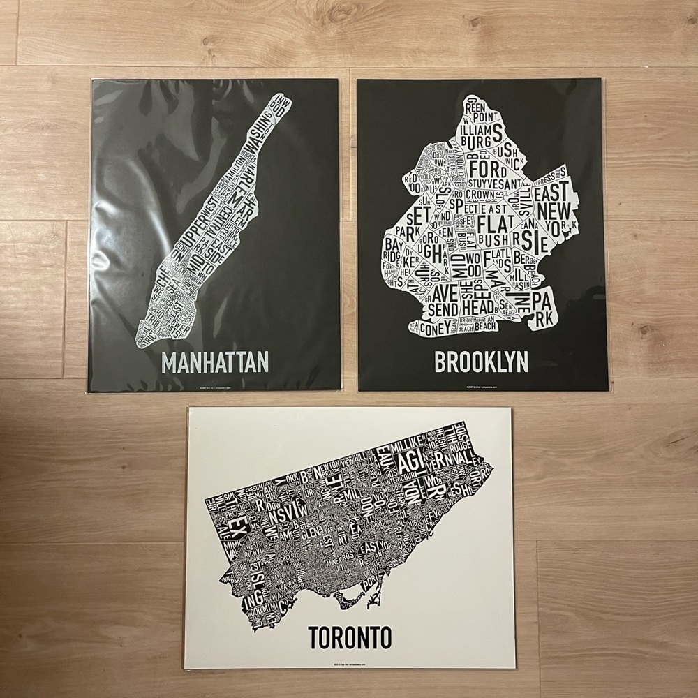 City Neighborhood Map Prints
